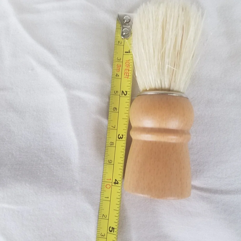 Shaving Brush Mens Tan new Wood Handle Traditional natural/syn bristles